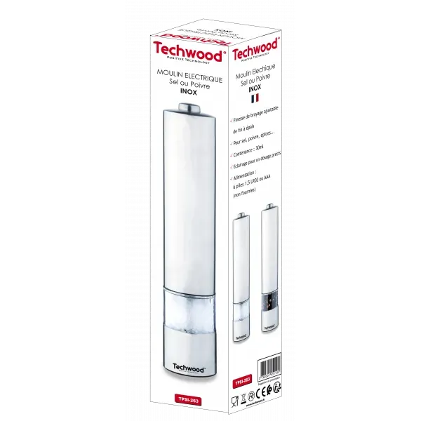 Moulin à sel ou poivre électrique Inox