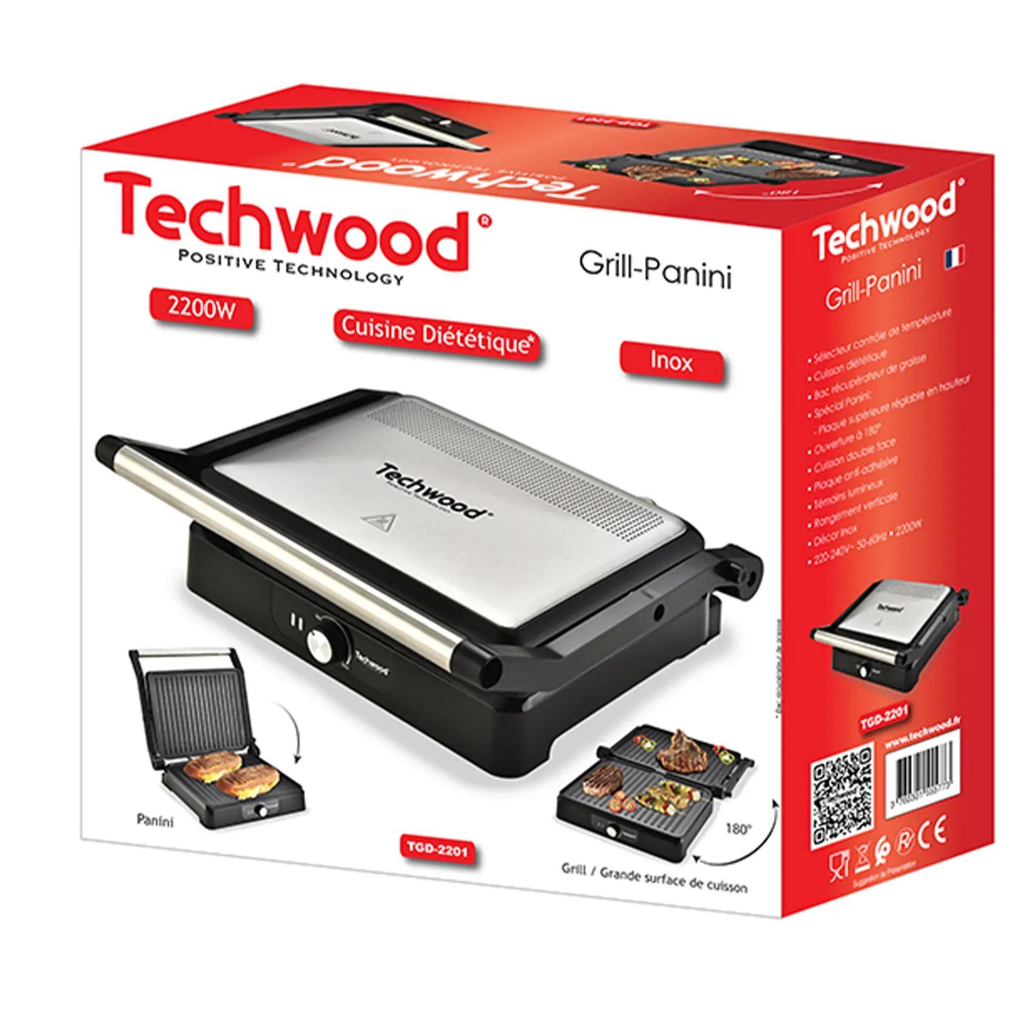 Grill Viande 2200W Inox