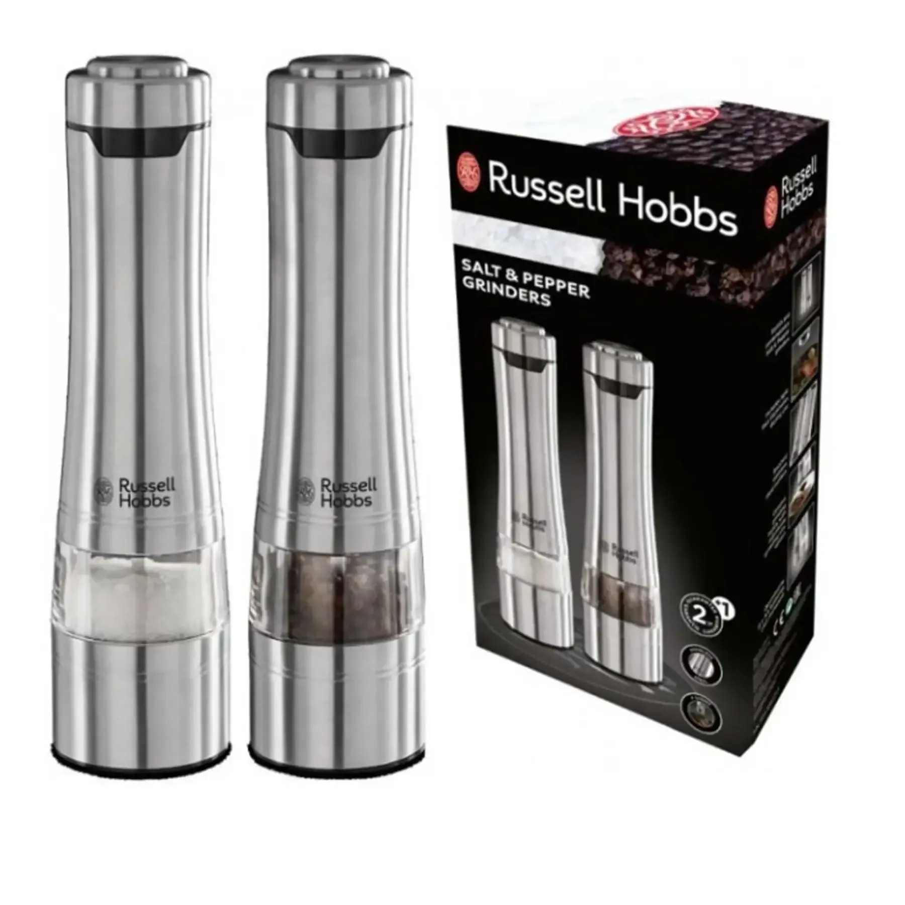 Moulin sel et poivre électrique en acier RUSSELL HOBBS