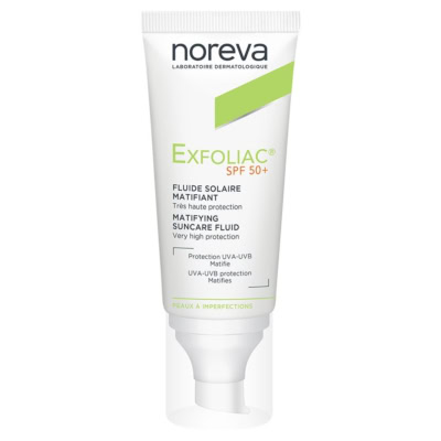 Noreva Exfoliac Fluide Solaire Matifiant SPF50+