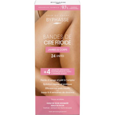 Byphasse Bandes de Cire Froide Jambes et Corps Peaux Sensibles