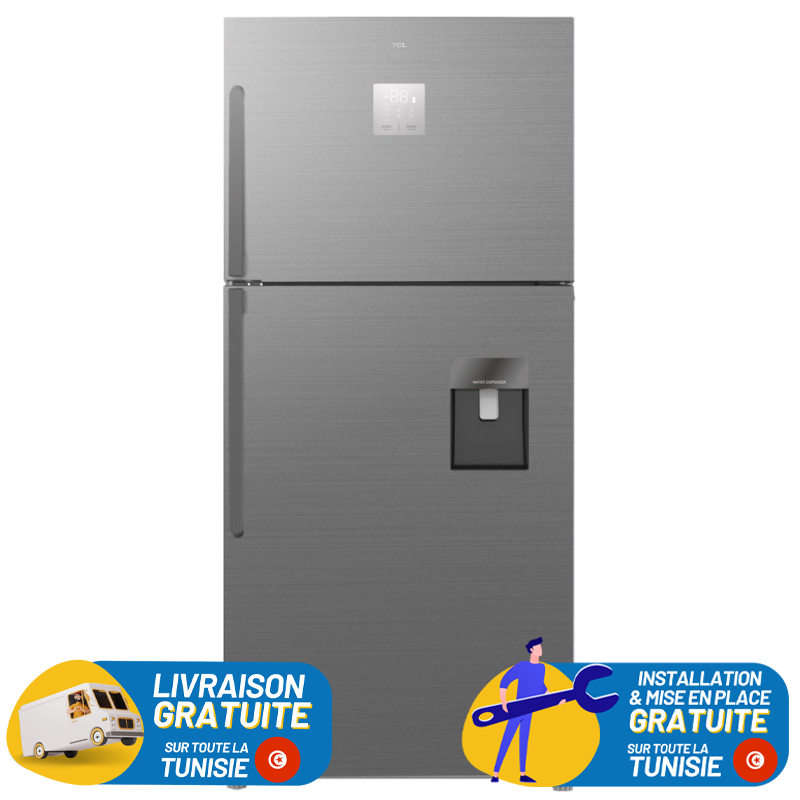 TCL No Frost INVERTER Double Portes 536 Litres INOX