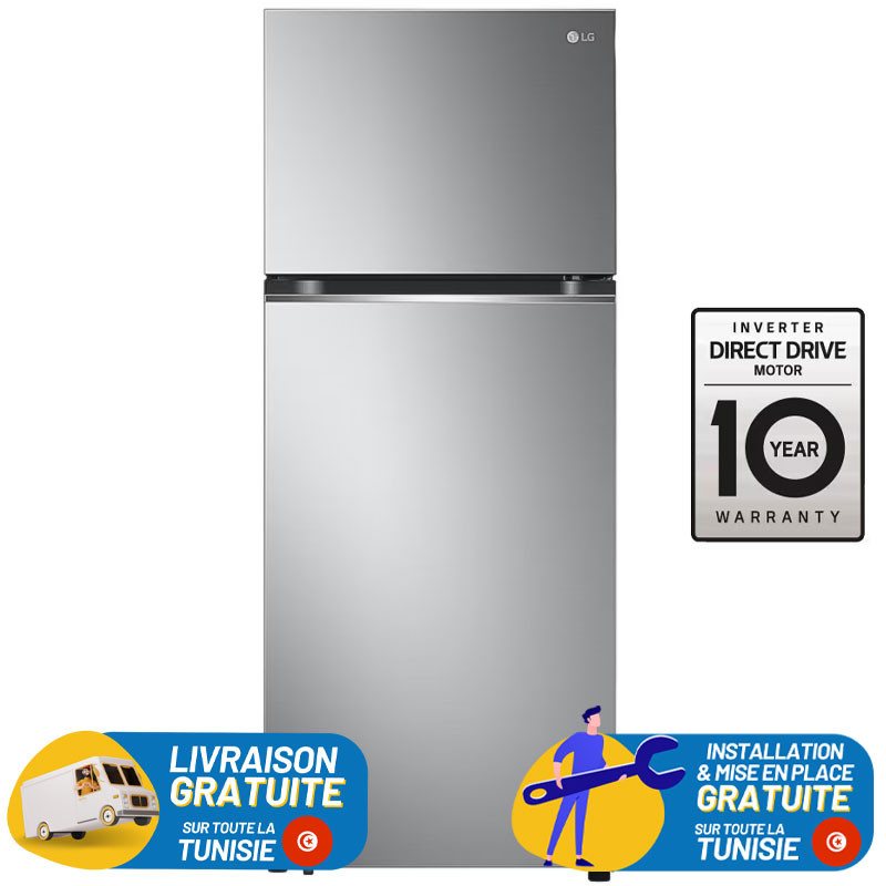 LG No Frost Smart INVERTER Double Portes 360 Litres / Platinum