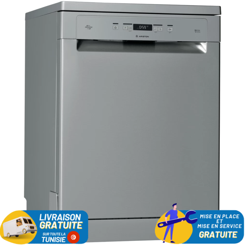 ARISTON LFC3C33WFX / 14 COUVERTS / 9 PROGRAMMES / INOX