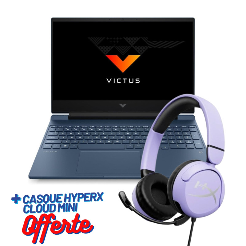 HyperX Gamer HP Victus Gaming Laptop 15-Fa1006nk I5-13420H SSD Windows 11 + CASQUE Cloud