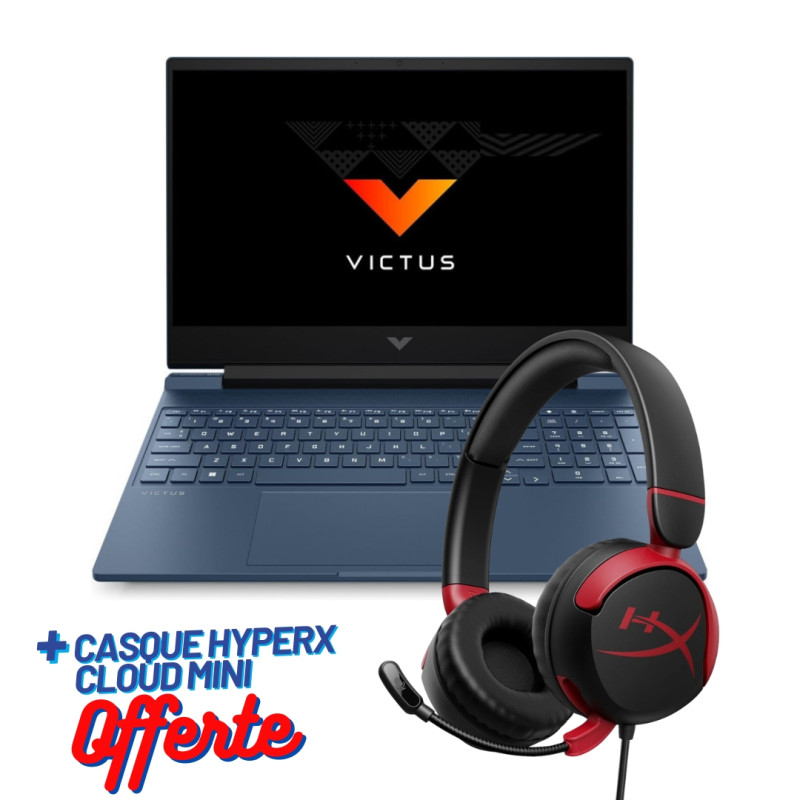 HyperX Gamer HP Victus Gaming Laptop 15-Fa1006nk I5-13420H SSD Windows 11 + CASQUE Cloud