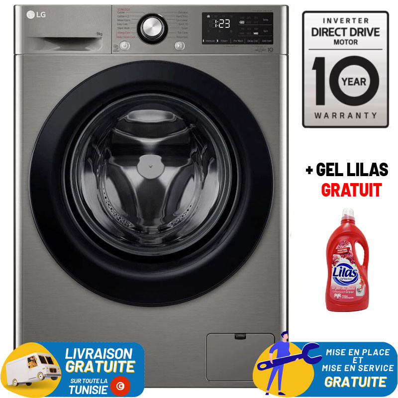LG Linge Frontale LG F4R3TYG6P 8Kg / Direct Drive / Smart AI DD VIVACE V200 / + Gel LILAS