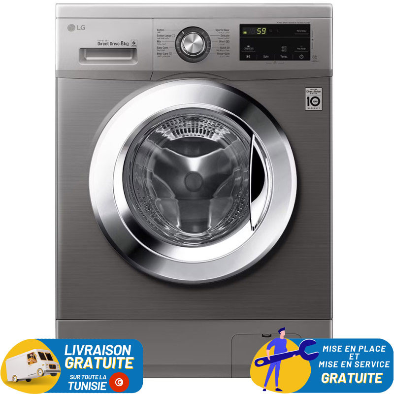 LG Linge Frontale LG FH2J3TNG5P 8Kg / DIRECT DRIVE